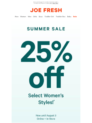 Joe Fresh (CA) - 25% off Alert! 🚨