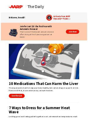 AARP - The Daily — 10 Medications That Can Harm the Liver