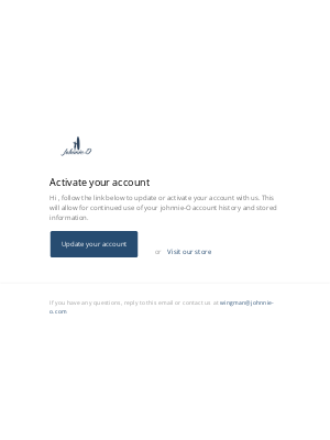 johnnie-O - Customer account activation