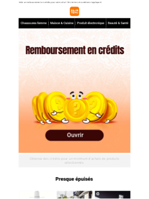 Temu (France) - 💕 Votre achat a été remboursée en tant que crédit