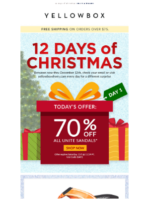 Christmas email templates - example by Yellow Box