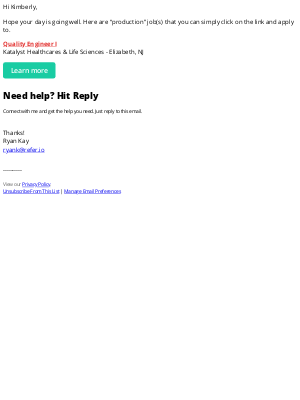 lifetime.com - Hi Kimberly, how about some production job(s)?