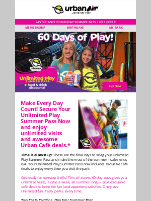 Urban Air - Hurry! Final Days to Grab Your Unlimited Play Summer Pass