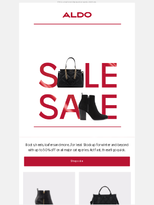 ALDO (Canada) - You've still got time to save up to 50% off!