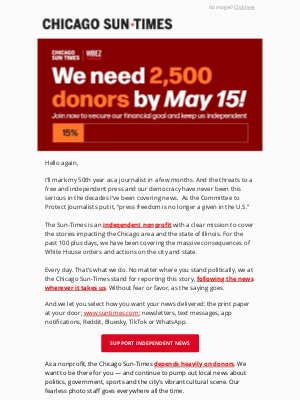 Chicago Sun-Times - Press freedom threatened — Help protect the Sun-Times