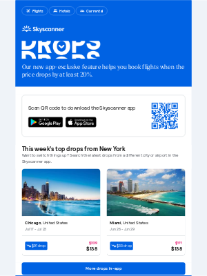 Skyscanner  - Biggest price drops from New York