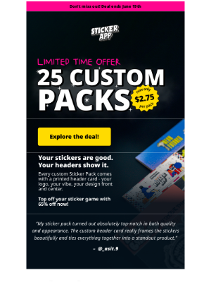 StickerApp - Header cards = go time⚡