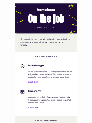 Homebase - 👋 March Newsletter: Exciting updates to your fave tools.