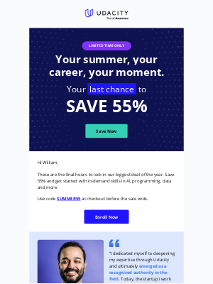 Udacity - ⏳ Final Hours to Save 55%