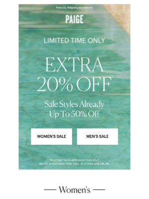 PAIGE - This Weekend Only: Extra 20% Off