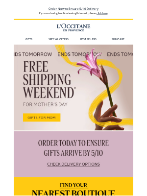 L'Occitane USA - Ends Soon 📢 Zero Shipping Fees