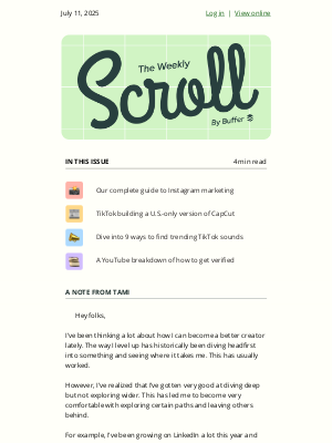 Buffer - 📣 The Weekly Scroll: Find trending TikTok sounds