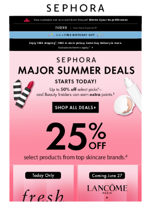 Sephora (Canada) - Up to 50% off 🥳 Limited time only.