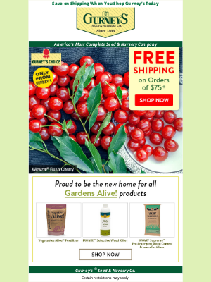 Gurney’s Seed and Nursery Co. - 🚚 Don't miss today's shipping special 🚚