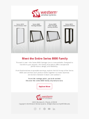 Western Window Systems - The Series 8000 Vantage Line—Now Available