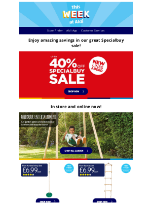 Aldi (UK) - New lines added to our Specialbuys sale plus sunday Specialbuys online and in store now!