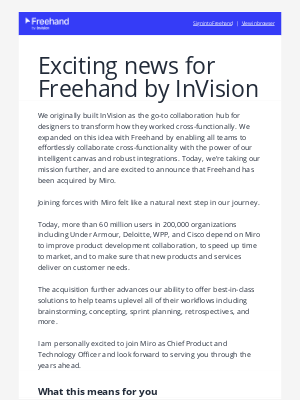 InVision - Exciting news for Freehand by InVision