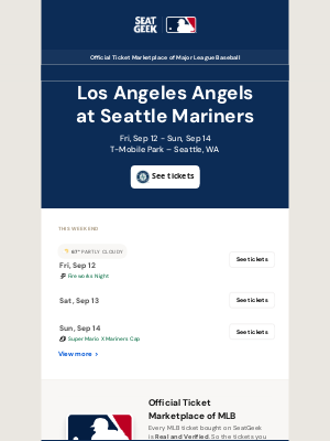 SeatGeek - Mariners vs Angels