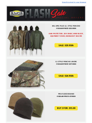 Major Surplus - SALE! G.I STYLE PONCHOS AND LINERS, PRO FLEECE BEANIES, ITALIAN BASE LAYER THERMALS, SWISS GAITERS, DICKIES BOOT SOCKS, 20 LITER FUEL CANISTERS, PLASTIC AMMO CANS AND MORE