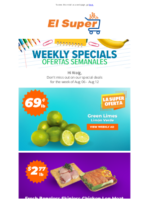 El Super Market - Kraig, Fresh Savings for Back to School Meals