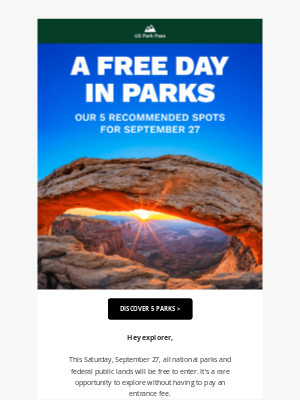 All Parks Are Free This Saturday! 🌿