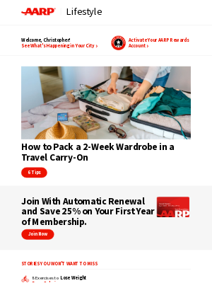 AARP - Christopher, How to Pack a 2-Week Wardrobe in a Travel Carry-On