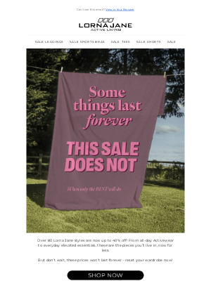 Lorna Jane - Added: 80+ Styles Now Up to 40% Off*