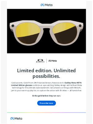 Oculus - Meta - Pre-order Oakley Meta HSTN Limited Edition