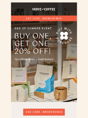Verve Coffee Roasters - 4 Days Only: BOGO 20% OFF ☕🎉🙌