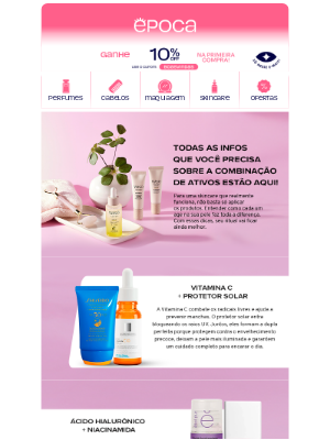 Época Cosméticos Perfumaria (Brazil) - Descubra as melhores combinações de ativos de skincare💙