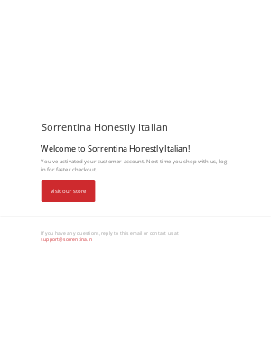 Sorrentina (India) - Customer account confirmation