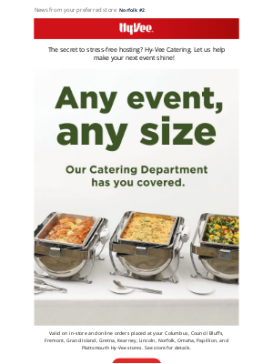 Life hack: Hy-Vee Catering 🍽️