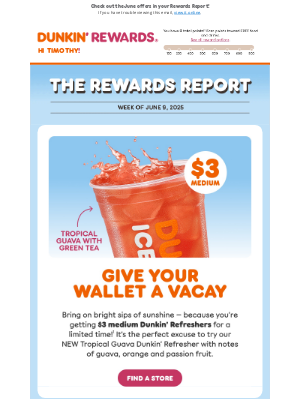 Dunkin' Donuts - Here come the savings, timothy ☀️
