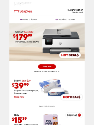 Staples - Still looking? This $179.99 HP printer is yours.