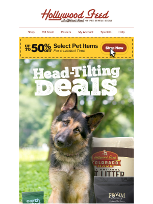 Hollywood Feed - Hey Frank! You've Earned Up to 50% off Select Pet Items!