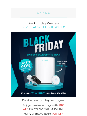 Wynd - Black Friday Sale Preview!