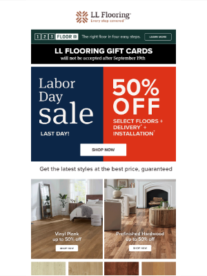 LL Flooring - LAST DAY: Labor Day Sale up to 50% off!