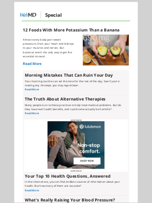 WebMD - 12 Foods With More Potassium Than a Banana
