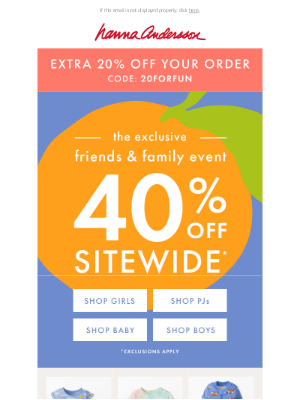 Double The Fun: Extra 20% Off + 40% Off