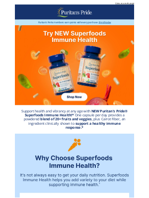 Puritan's Pride - Try NEW Superfoods Immune Health 🥕