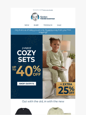 Gerber Childrenswear - Snuggle up and Save! Extra 25% Off Cozy Baby Staples ❄️