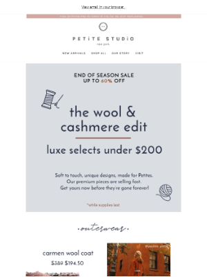 Petite Studio - Wool & Cashmere Under $250