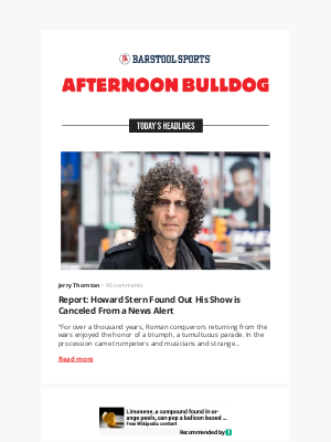 Report: Howard Stern Found Out His Show is Canceled From a News Alert