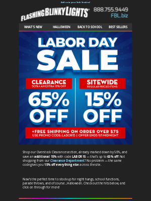 🔥 Labor Day Mega Sale: Clearance Up to 65% Off! 💥