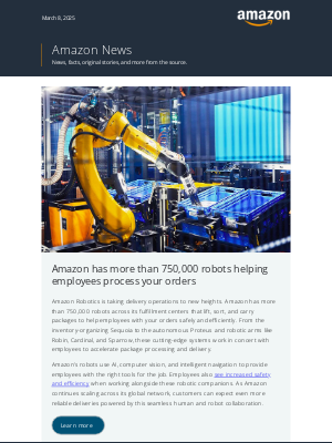 Amazon - Meet the 8 robots powering Amazon’s next-gen fulfillment centers