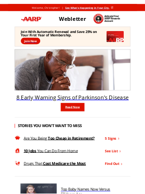 AARP - Christopher, 8 Early Warning Signs of Parkinson's Disease