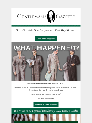 Gentleman's Gazette - RIP to the Three-Piece Suit? ⚰️👔