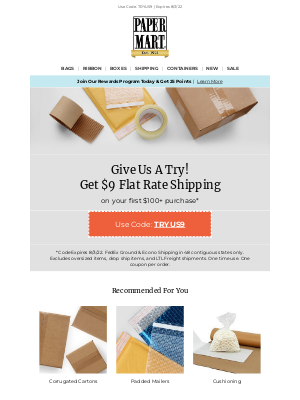 Paper Mart - Hi edwardo, Get $9 Flat Rate Shipping Today!