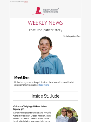 St. Jude Children's Research Hospital - Carol, see how Ben made a powerful return