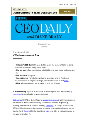 Fortune - CEOs have a new AI flex
